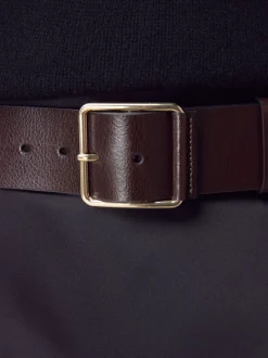 Berry Red N. Premium Made In Italy Wide Leather Belt