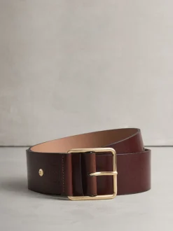 Berry Red N. Premium Made In Italy Wide Leather Belt