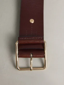 Berry Red N. Premium Made In Italy Wide Leather Belt