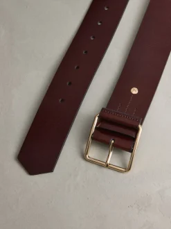 Berry Red N. Premium Made In Italy Wide Leather Belt