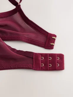 Berry Red Pad Balcony Premium Embroidery Bra