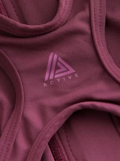 Berry Wine Active High Neck Tummy Control Swimsuit