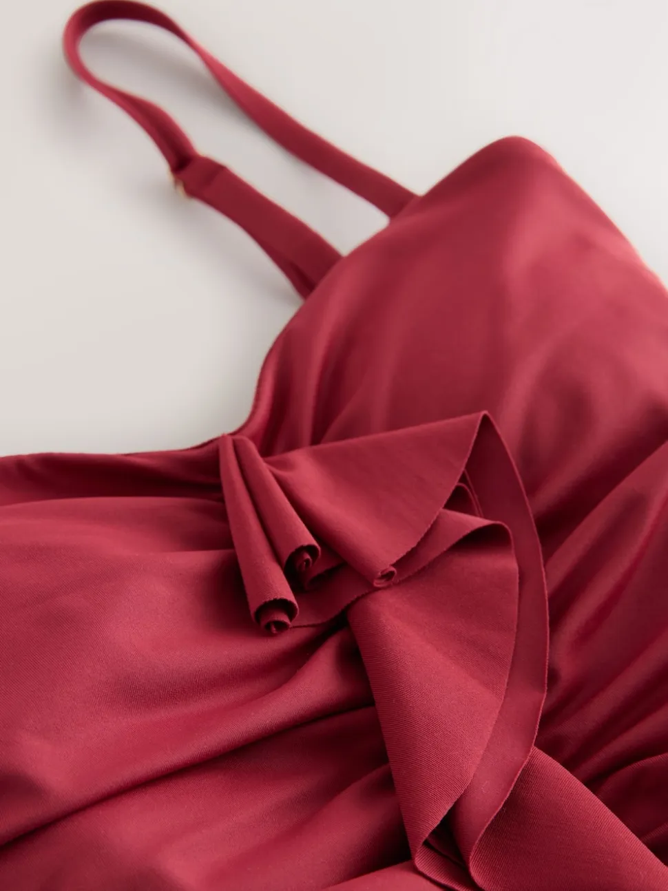 Berry Wine Tummy Control Frill Bandeau Swimsuit