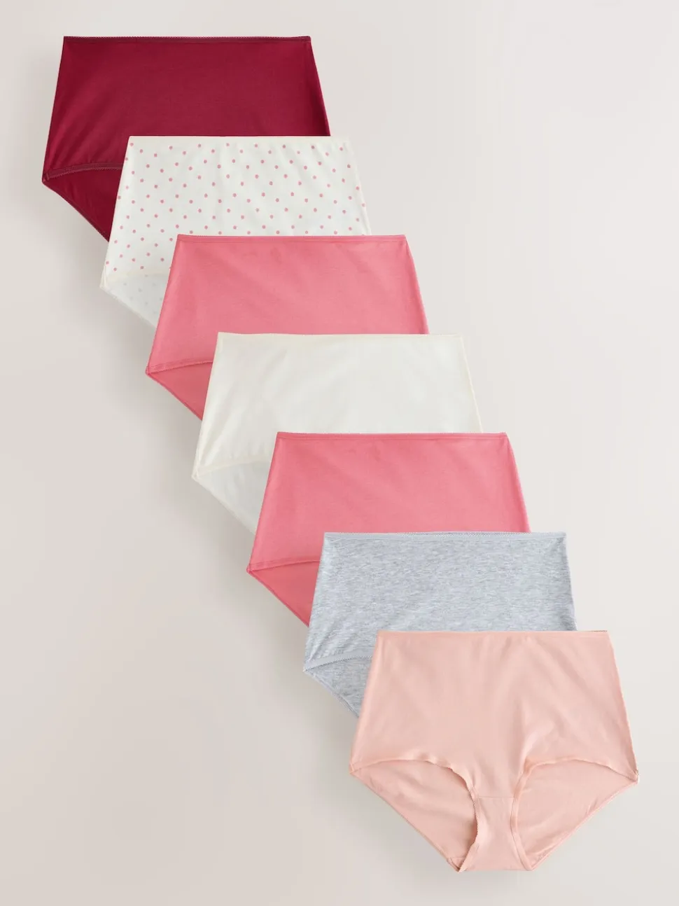 Berry/Pink Full Brief Cotton Rich Knickers 7 Pack