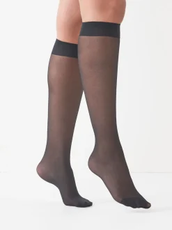 Black 20 Denier Knee High Socks 5 Pack