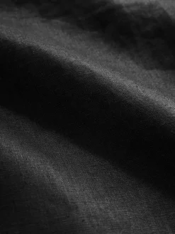 Black 100% Linen Midi Skirt