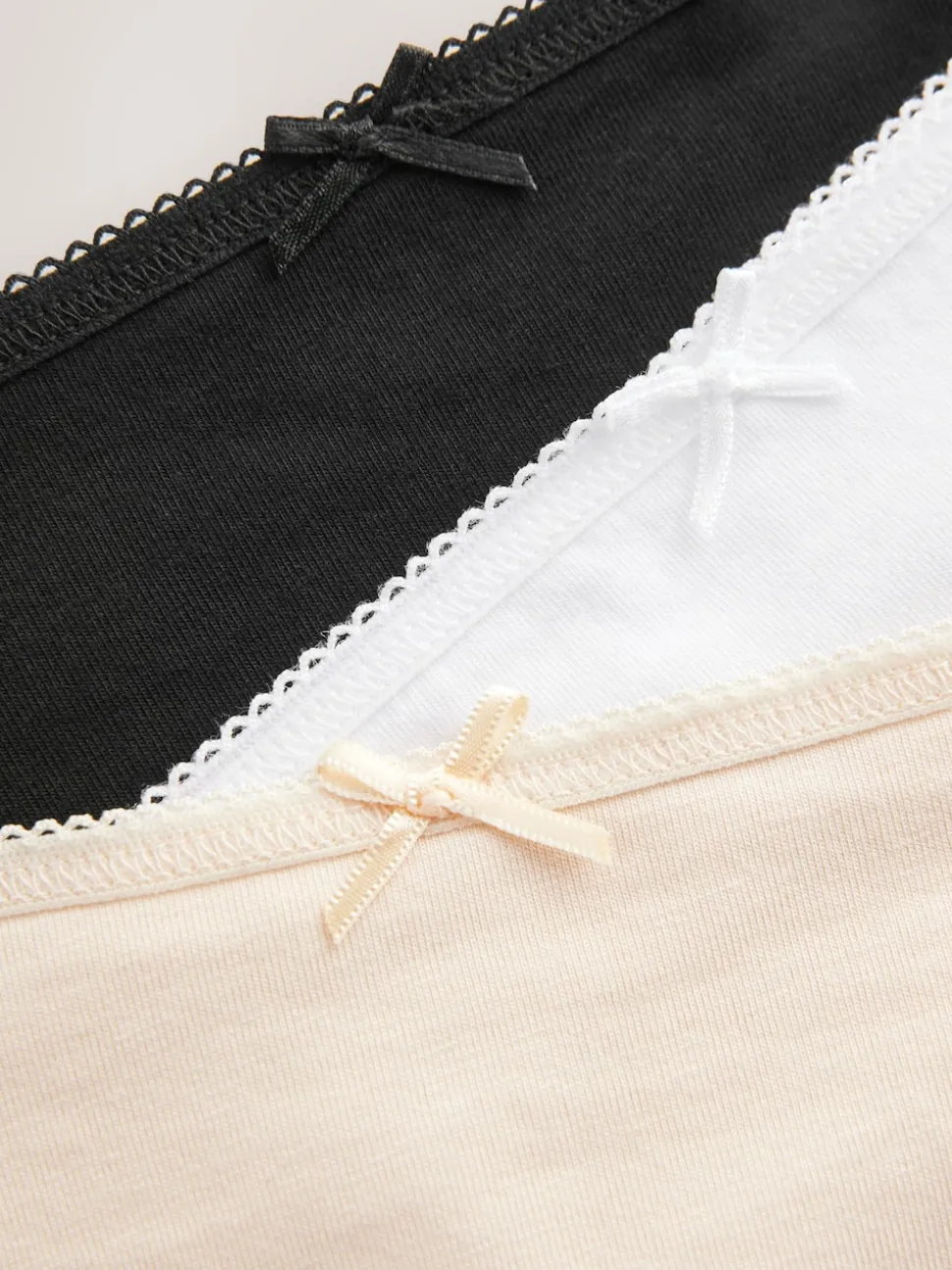 Black / Pastel Rose Nude / White Bikini Cotton Rich Knickers 7 Pack