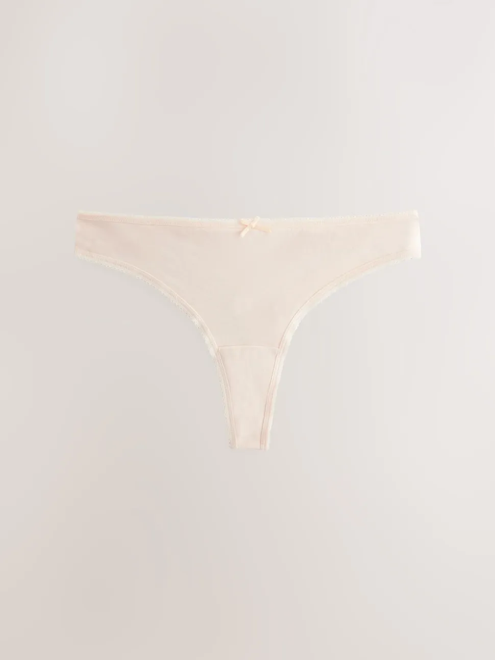 Black / Pastel Rose Nude / White Thong Cotton Rich Knickers 7 Pack