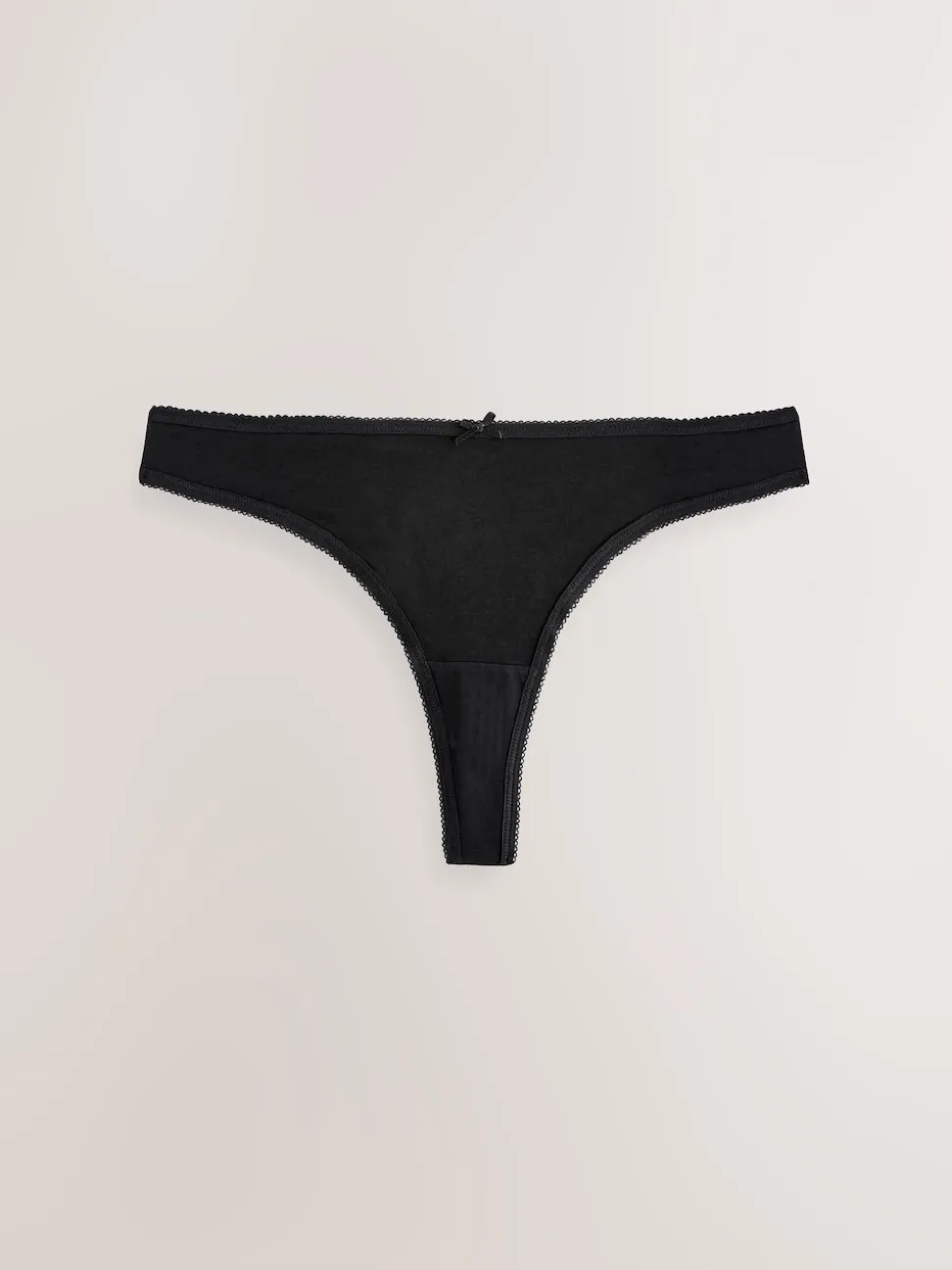 Black / Pastel Rose Nude / White Thong Cotton Rich Knickers 7 Pack