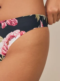 Black / Praline Nude / Pink Floral Thong No VPL Light Flow Period Knickers 4 Pack