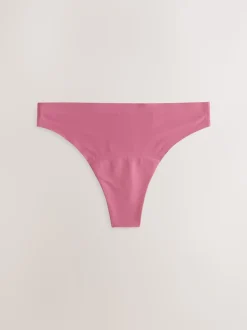 Black / Praline Nude / Pink Floral Thong No VPL Light Flow Period Knickers 4 Pack