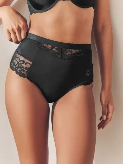 Black / Praline Nude Tummy Control Light Shaping High Waist Thongs 2 Pack