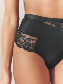 Black / Praline Nude Tummy Control Light Shaping High Waist Thongs 2 Pack