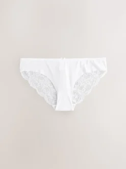 Black / White / Praline Nude Brazilian No VPL Lace Back Briefs 5 Pack