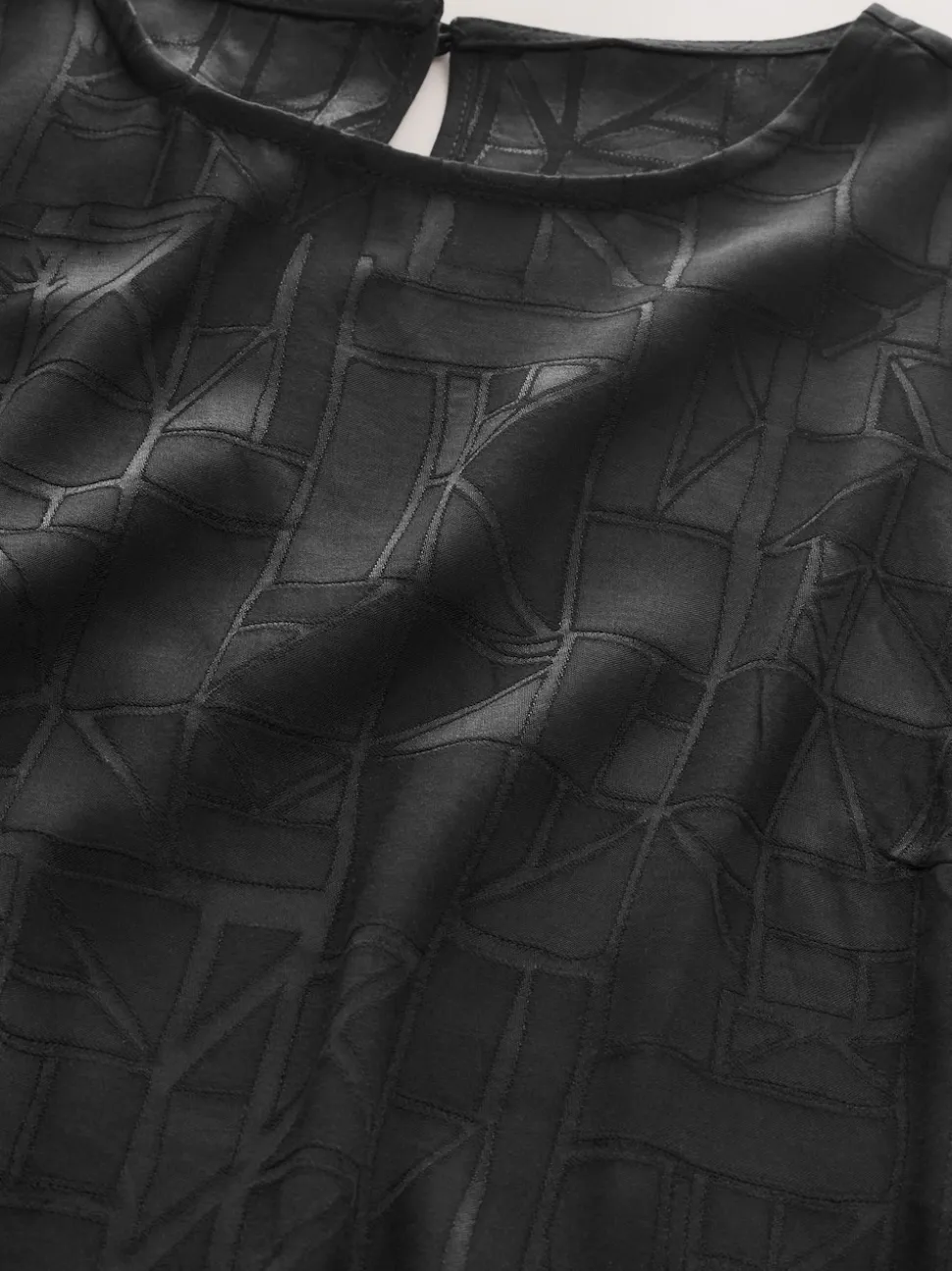 Black Abstract Viscose Vest Pyjamas