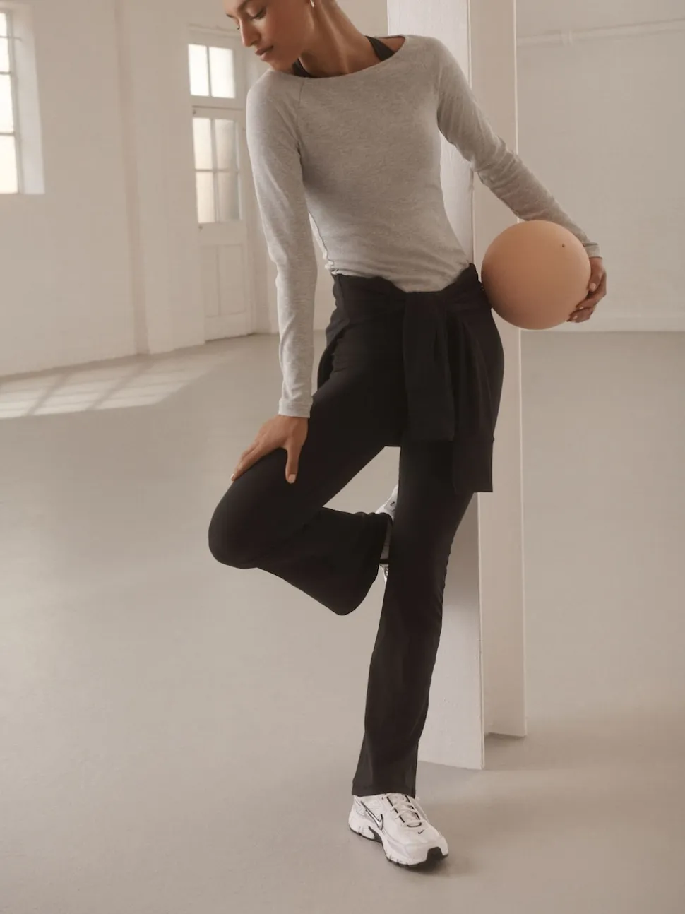 Black Active Balance Wrap Front Flared Leggings