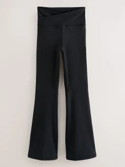 Black Active Balance Wrap Front Flared Leggings