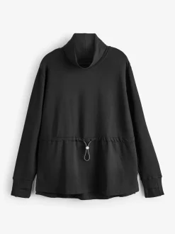 Black Active Cowl Neck Sweat Top