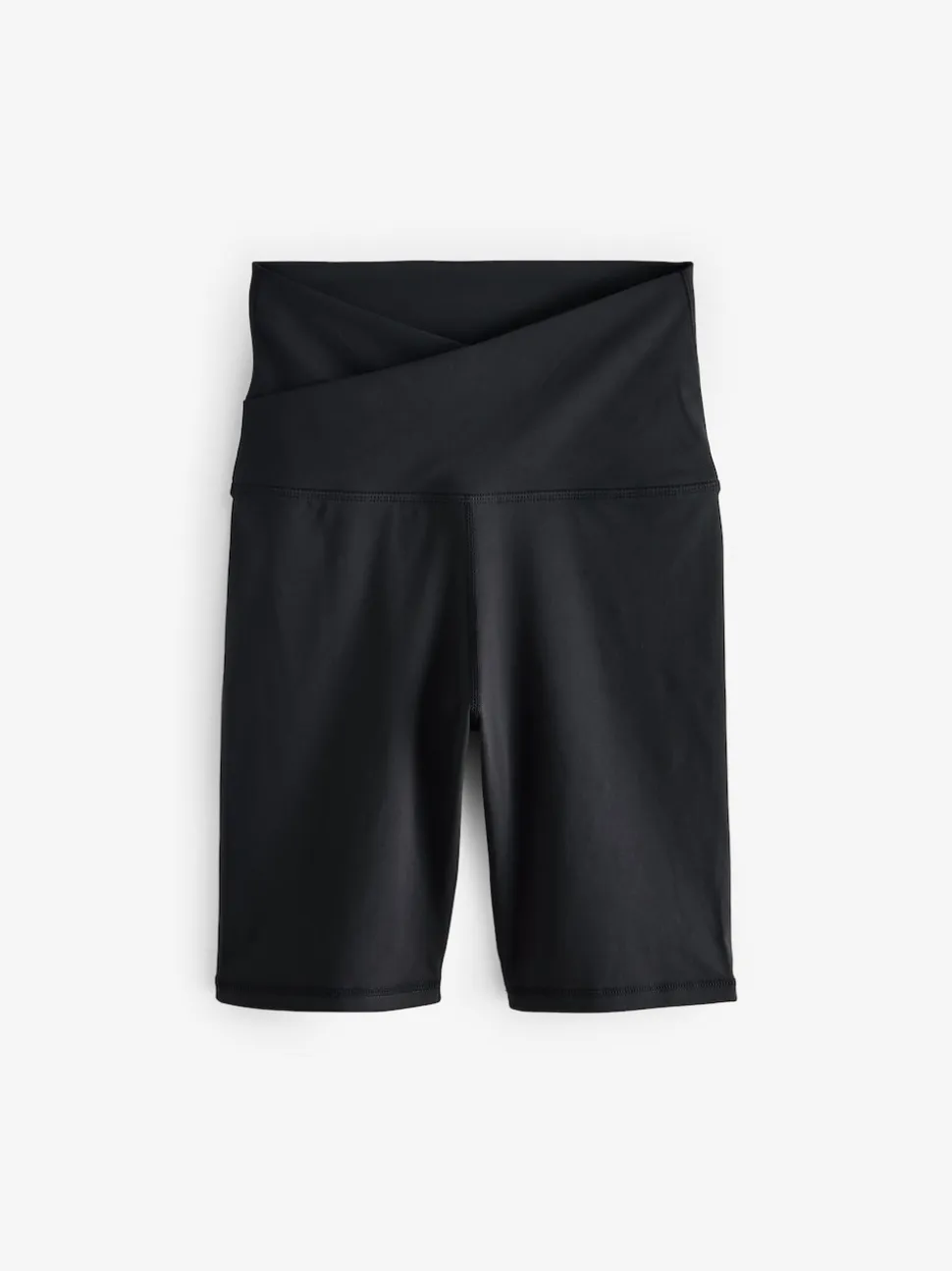 Black Active Sports Wrap Waist Cycling Shorts