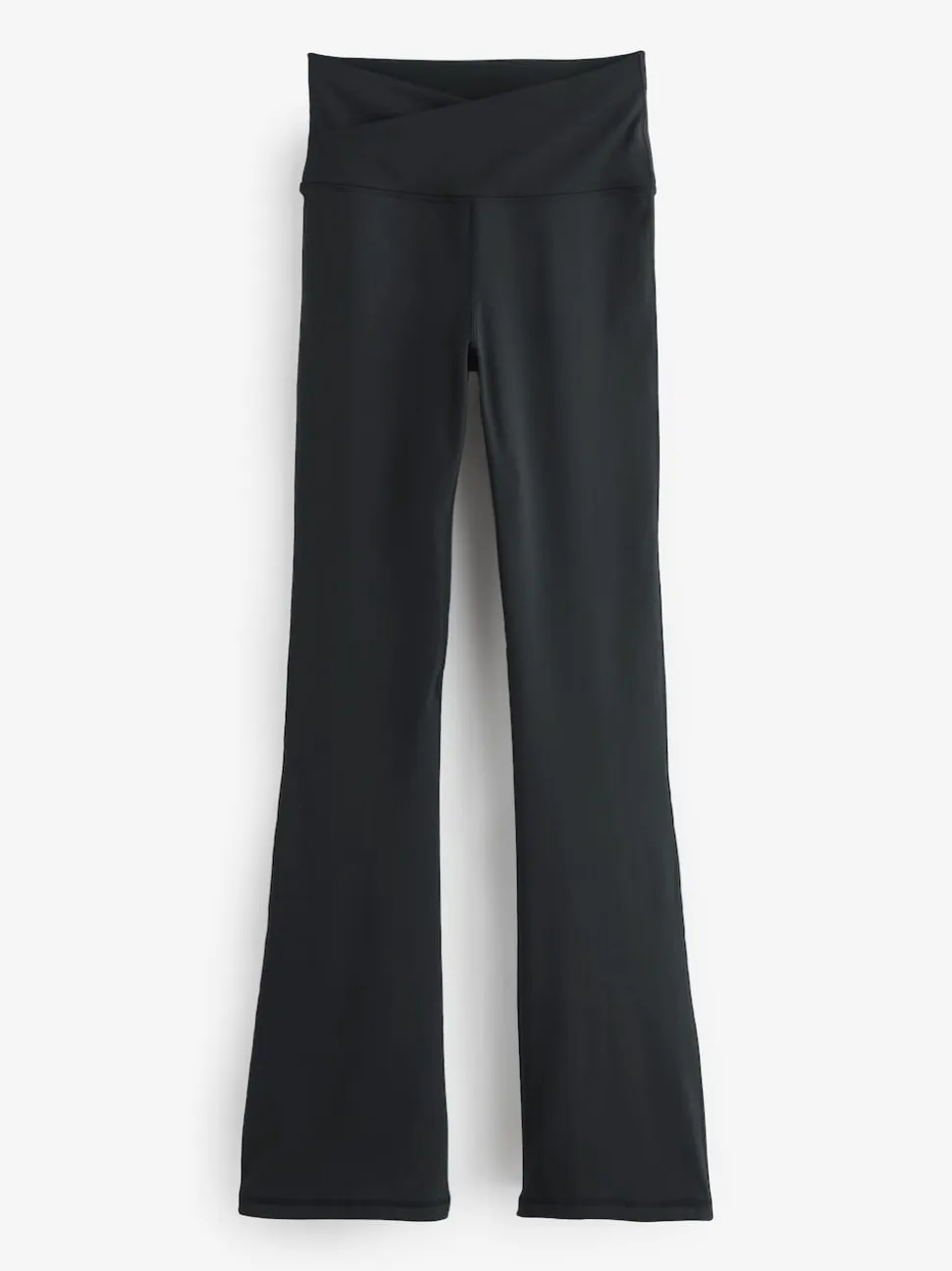 Black Active Wrap Waist Flared Leggings