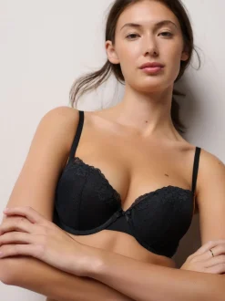 Black A-DD Push Up Padded Balcony Bra