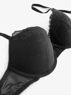 Black A-DD Push Up Padded Balcony Bra