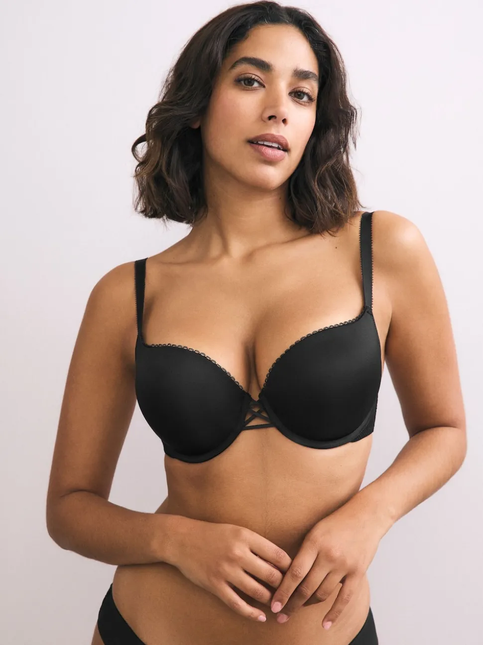 Black A-DD Push-Up Triple Boost Plunge Bra