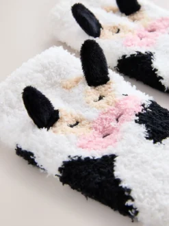 Black and White Cow 1 Pack Cosy Ankle Socks in a Gift Box