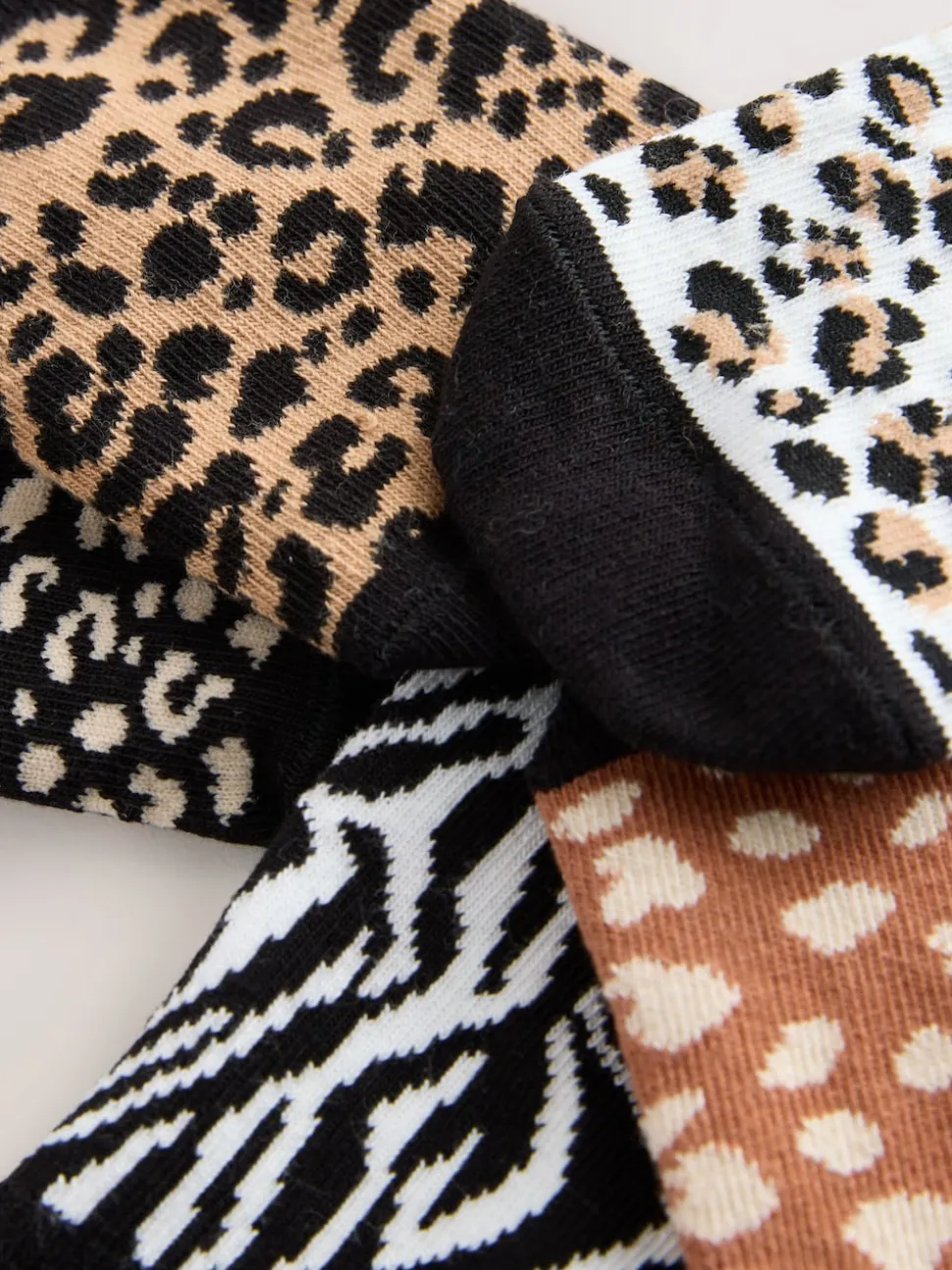 Black Animal Invisible Trainer Socks 5 Pack
