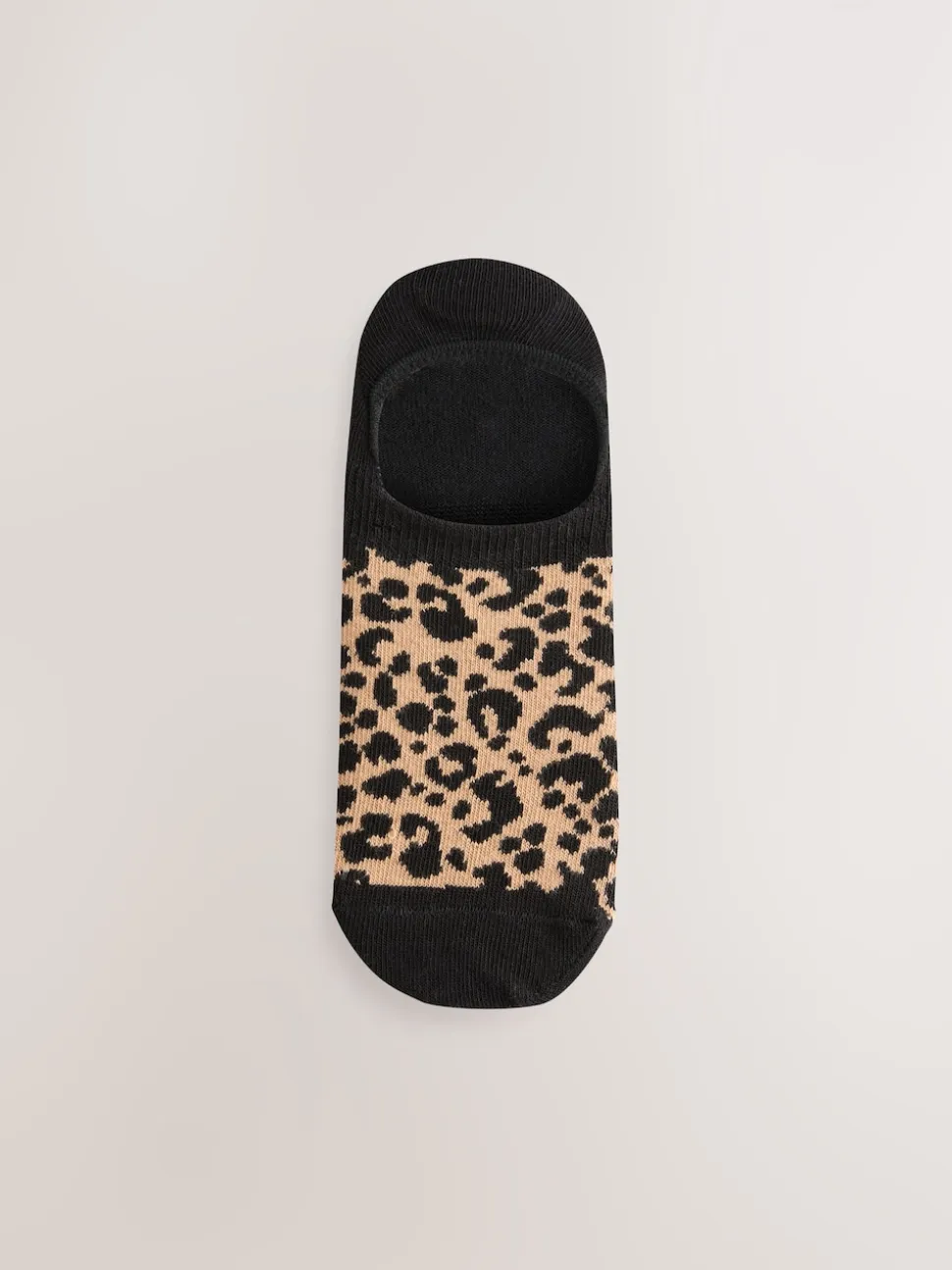 Black Animal Invisible Trainer Socks 5 Pack