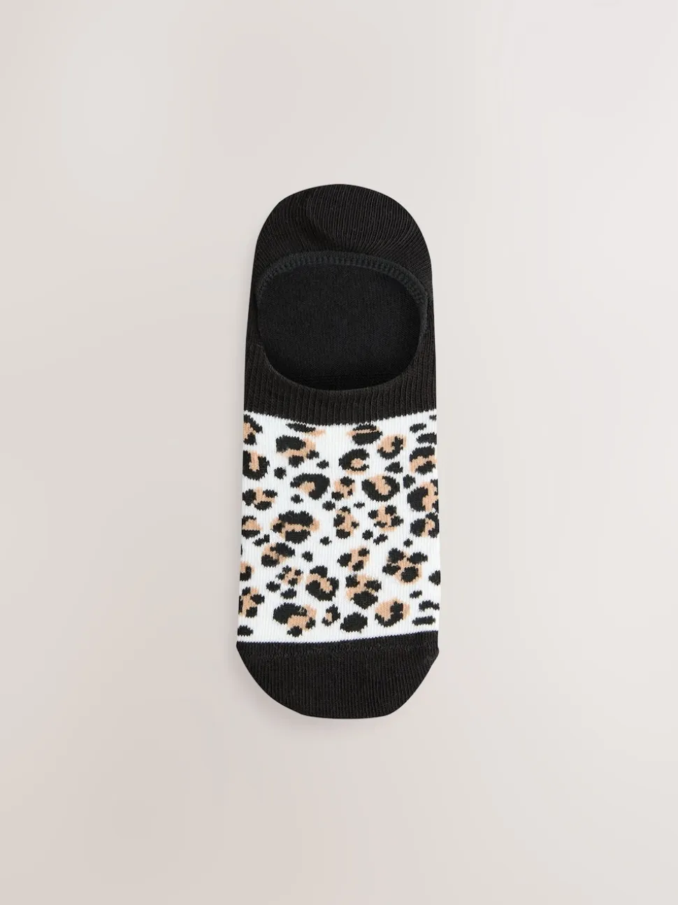 Black Animal Invisible Trainer Socks 5 Pack