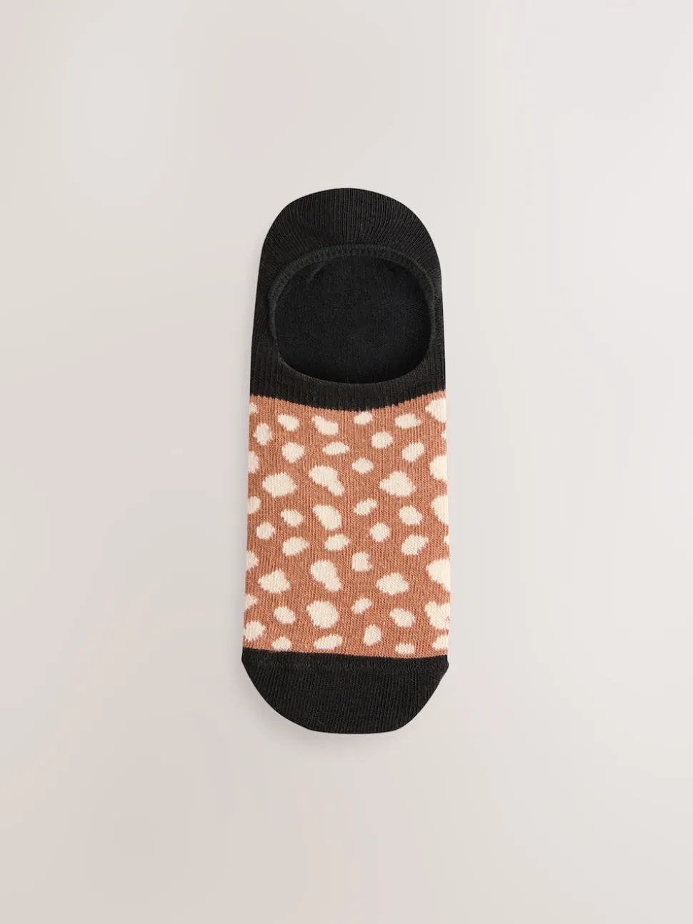 Black Animal Invisible Trainer Socks 5 Pack