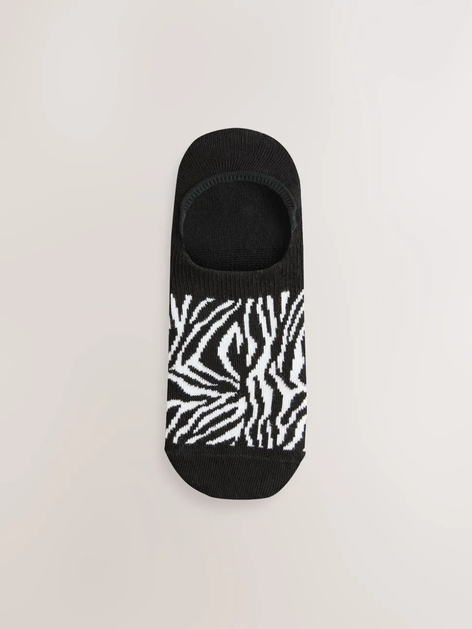 Black Animal Invisible Trainer Socks 5 Pack