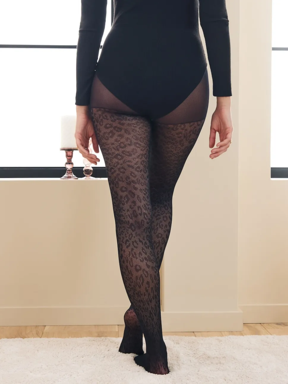 Black Animal Print Pattern Tights 1 Pack