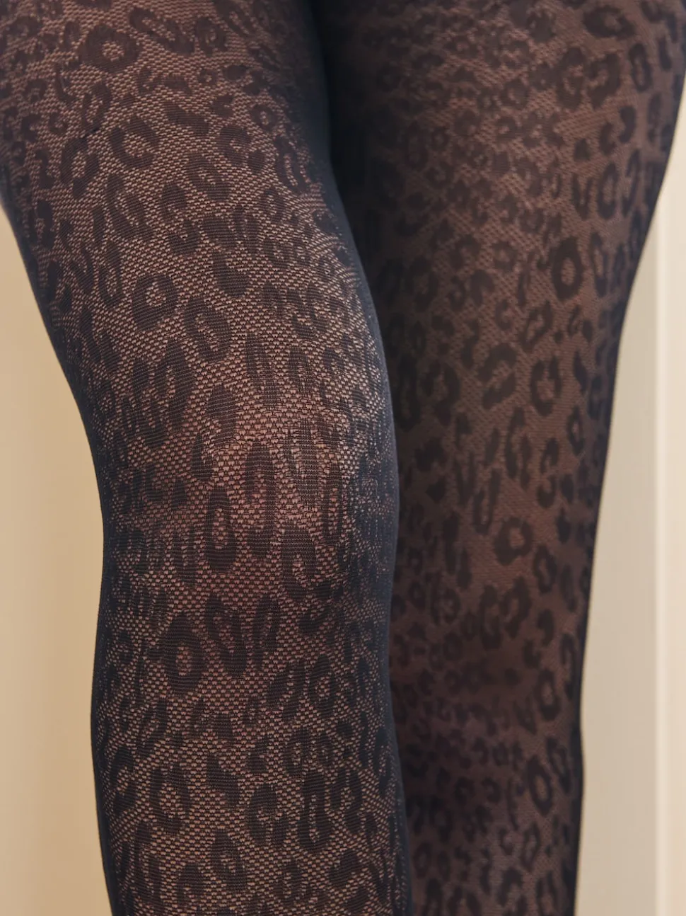Black Animal Print Pattern Tights 1 Pack