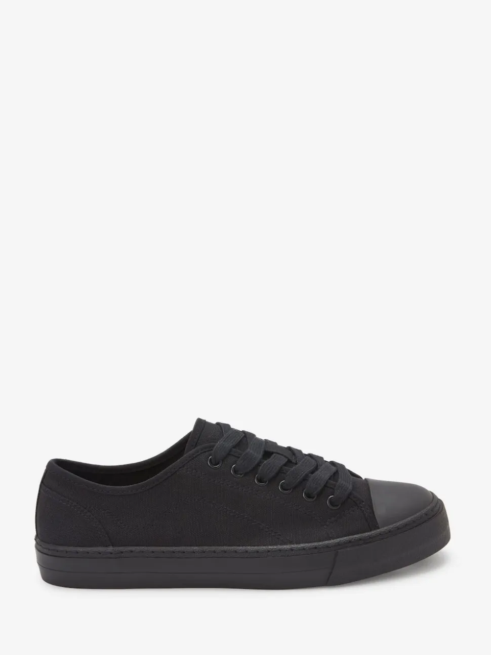 Black Baseball Canvas Trainers