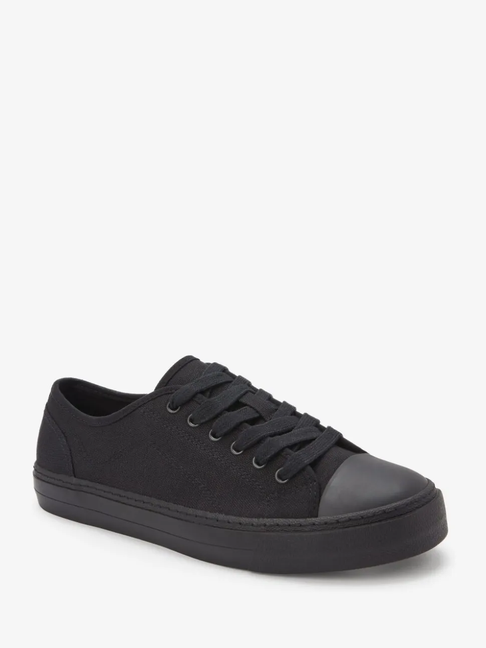 Black Baseball Canvas Trainers