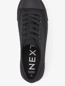 Black Baseball Canvas Trainers