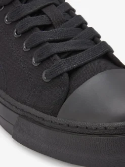 Black Baseball Canvas Trainers