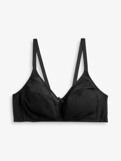 Black B-H Total Support Full Cup Non Wire Cotton Ultimate Comfort Bra