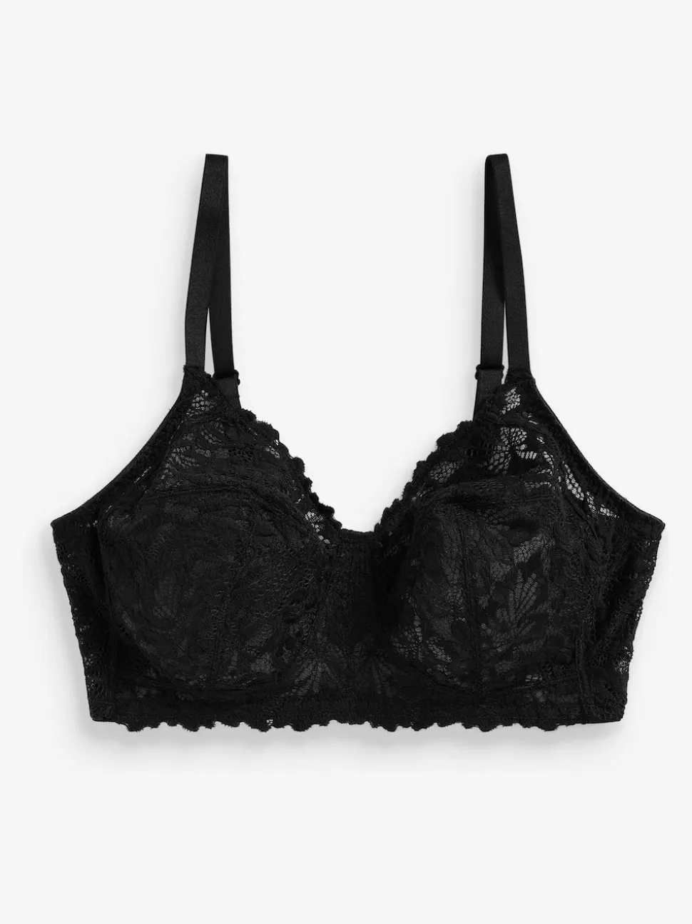Black B-H Total Support Non Pad Non Wire Full Cup Lace Ultimate Comfort Bra