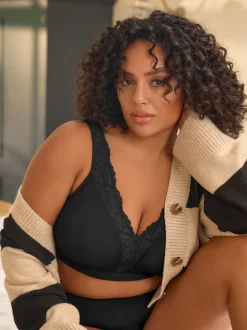 Black B-H Total Support Ultimate Comfort Supersoft Non Pad Non Wire Bra