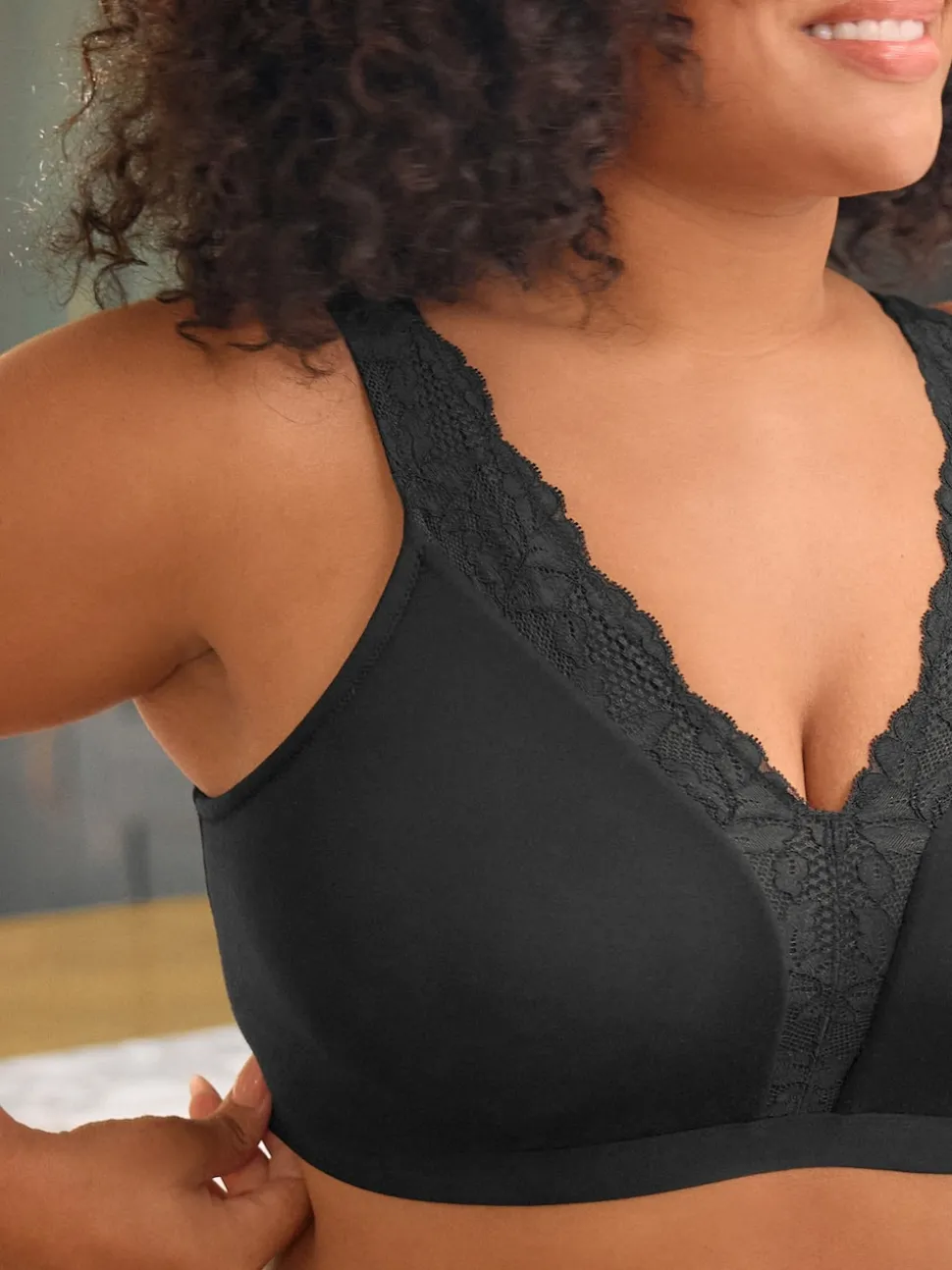 Black B-H Total Support Ultimate Comfort Supersoft Non Pad Non Wire Bra