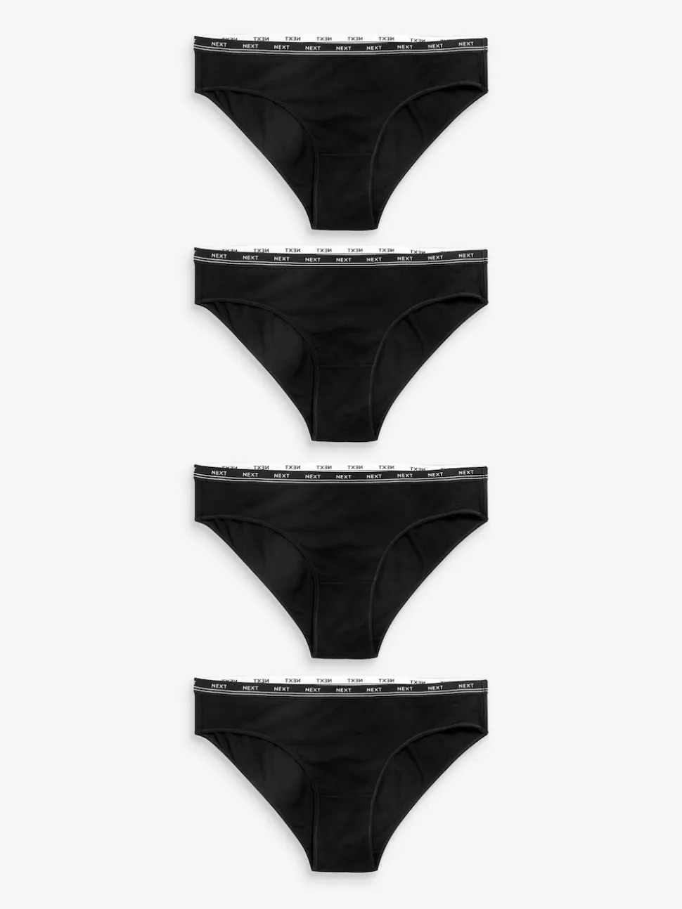 Black Bikini Cotton Logo Knickers 4 Pack