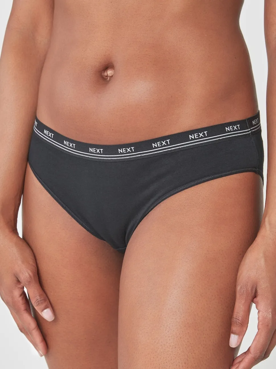 Black Bikini Cotton Logo Knickers 4 Pack