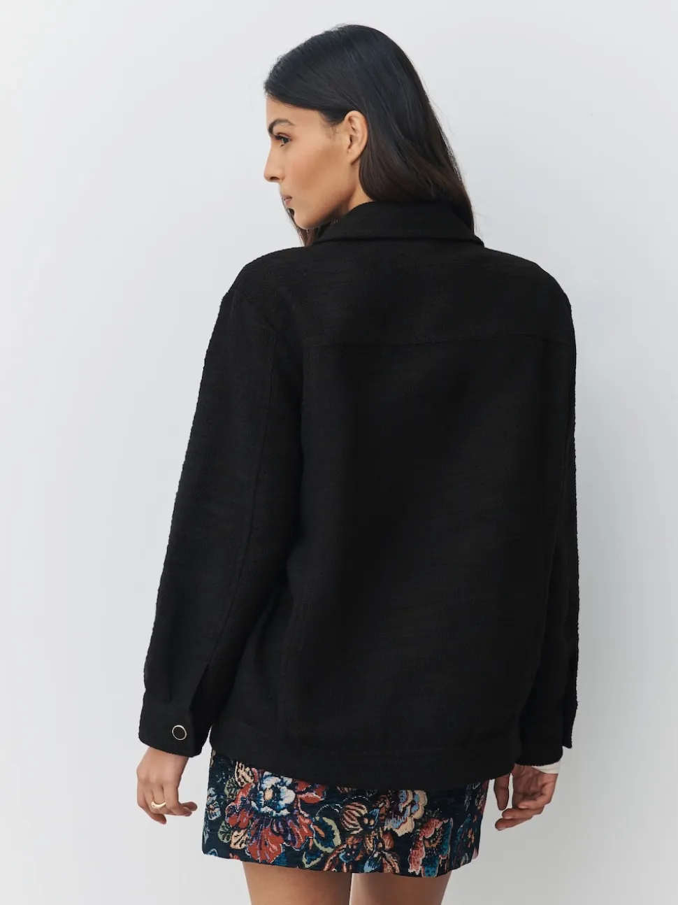 Black Boucle Shacket