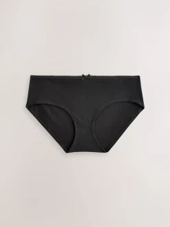 Black Boyshort Cotton Rich Knickers 7 Pack