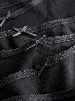 Black Boyshort Cotton Rich Knickers 7 Pack