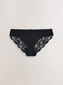Black Brazilian Lace Back NVPL Knickers 7 Pack