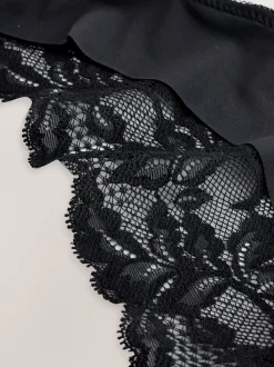 Black Brazilian Lace Back NVPL Knickers 7 Pack